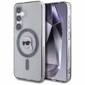 Viedtālruņa apvalks Karl Lagerfeld Button Karl Head Printed Logo Magnētiskais Samsung Galaxy S25 melns