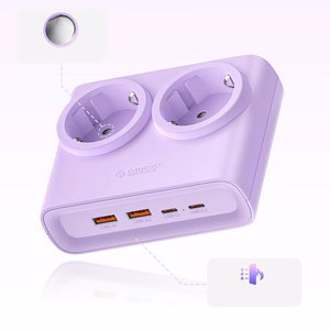 Orico PDC25 25W 6in1 strāvas sadalītājs 2x AC + 2x USB-A + 2x USB-C - violets