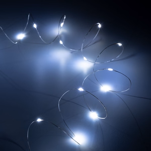 Ziemassvētku virtene, 20 mini LED, auksti balta