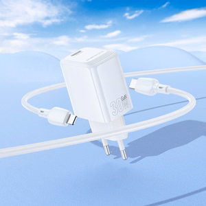 Borofone сетевое зарядное устройство BN28 Fuente - Type C - PD 30W с кабелем Type C - Lightning белый