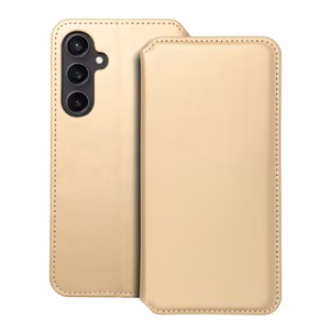 DUAL POCKET grāmatas tipa viedtālruņa apvalks SAMSUNG S23 FE zelta