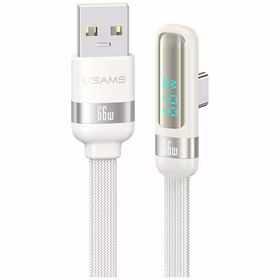 Kabelis USAMS US-SJ651 66W USB-A/USB-C 1.2m balts