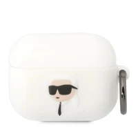 Karl Lagerfeld KLAPRUNIKH AirPods Pro apvalks balta/balta silikona Karl galvas 3D