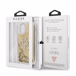 Чехол Guess 4G Big Liquid Glitter для iPhone 11 6.1" / Xr - золотой