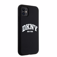 DKNY Šķidrs silikona balts drukāts logotips magnētiskais viedtālruņa apvalks iPhone 11/Xr - melns