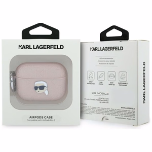 Karl Lagerfeld Monogram Karl Head Maciņš for AirPods Pro 3 - rozā