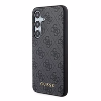 Guess 4G Metal Gold Logo viedtālruņa apvalks Samsung Galaxy A35 - melns