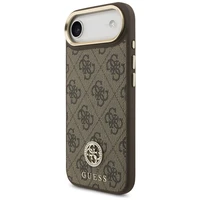 Guess 4G Strass Logo & Big Strap Metal Buttons Magnētiskais viedtālruņa apvalks iPhone Air - brūns