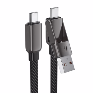 Acefast C13-05 USB-C - USB-A / USB-C kabelis 480Mb/s 3A 0,2 m - melns