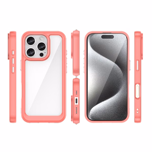 Outer Space viedtālruņa apvalks ar gēla rāmi iPhone 16 Pro Max - sarkans