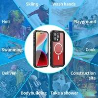 Ūdensnecaurlaidīgs apvalks SHELLBOX DOT saderīgs ar MagSafe IPHONE 15 Pro Max melns