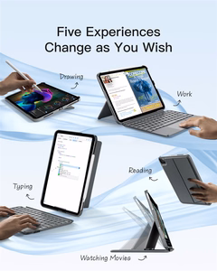Inateck KB04122 AceTouch vāciņš ar tastatūru ierīcei iPad 10.9–11", pelēks