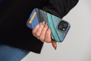 FORCELL F-PROTECT Mirage viedtālruņa apvalks saderīgs ar MagSafe IPHONE 15 Plus nefrīta marmors