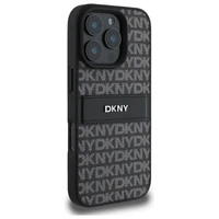 DKNY tekstūras raksta svītrains viedtālruņa apvalks iPhone 16 Pro - melns