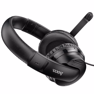 HOCO vadu austiņas Jack 3,5 mm ar mikrofonu W103 melnas