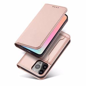 Magnet Card Case для iPhone 13 Pro чехол-кошелёк с держателем для карт розовый