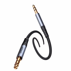 Joyroom stereo audio kabelis AUX 3.5 mm mini ligzda 1.2m melns (SY-A08)