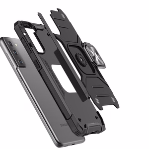 Wozinsky Ring Armor Tough Hybrid viedtālruņa apvalks Samsung Galaxy S22+ (S22 Plus) melnās krāsas ar magnētisko stiprinājumu