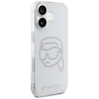 Karl Lagerfeld IML Rhinestones Karl Head apvalks viedtālruņa iPhone 16 skaidrs