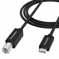 Wozinsky WKDDY2S USB-B - USB-C kabelis 2m - melns