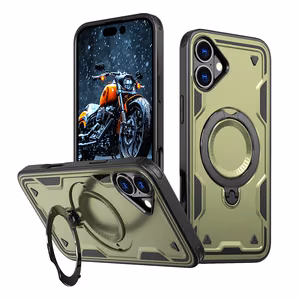Hybrid Armor Trendy viedtālruņa apvalks ar MagSafe iPhone 16 Plus - zaļš