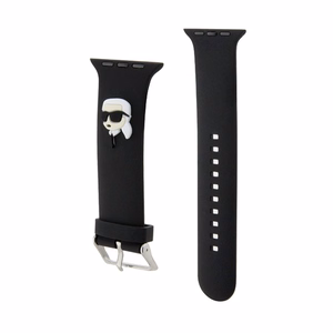 Karl Lagerfeld 3D Rubber Karl Head siksniņa Apple Watch 42 / 44 / 45 / 49 mm, melna