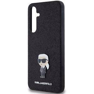 Karl Lagerfeld Fiksēts Mirdzošs Ikonik Logo Metal Pin viedtālruņa apvalks Samsung Galaxy A35 - melns
