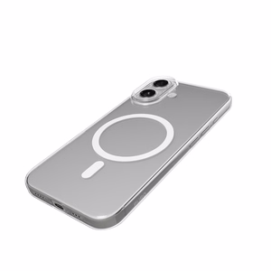 Чехол Puro Lite Mag TPU+PC совместимый с MagSafe для iPhone 17 - прозрачный с белым кольцом