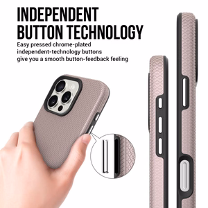 Perfectionists Trīsstūra Mag korpuss iPhone 15 Pro Max rozā zelta krāsā
