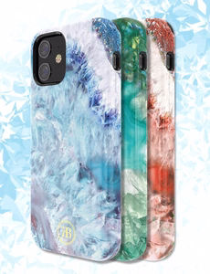 Kingxbar Agate Series case decorated printed Agate iPhone 12 mini red