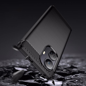 Чехол Carbon Case для Realme 10 Pro+ гибкий силиконовый под карбон чёрный