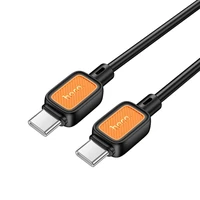 Kabelis USB C uz USB C Hoco 3A 60W 1 m X108 melns