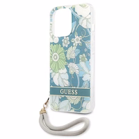 Guess GUHCP13LHFLSN iPhone 13 Pro / 13 6.1" zaļš/zaļš cietais apvalks Ziedu Siksniņa