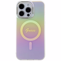 Guess IML Iridescent Magnētiskais viedtālruņa apvalks iPhone 15 Pro - rozā