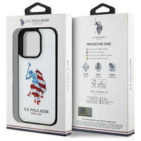 US Polo USHCP15XPUSH iPhone 15 Pro Max 6.7" balta/balta Ādas liels DH Amerikas karogs