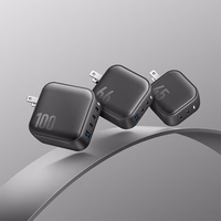 ENERGEA tīkla lādētājs 2xUSB-C PD-PPS 45W2C melns/black US+EU Travelite GAN45