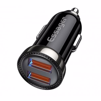 Auto lādētājs Essager "Turbo Dual" Zils 18W (2xQC3.0)