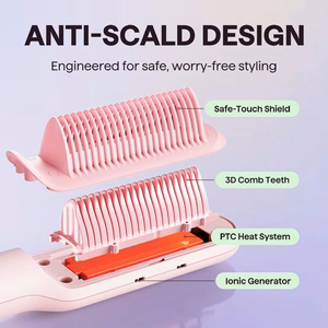 Hair styling comb Wavytalk Sleek Sweep pink