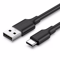USB kabelis Ugreen US287 USB uz USB-C 3A 1.0m melns