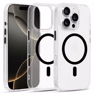 Glossy MagSafe Clear Case for iPhone 15 Pro Max black