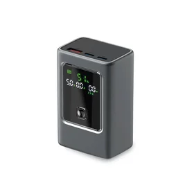 Portatīvais lādētājs SBS 10000mAh PD 35W ar LCD ekrānu - pelēka