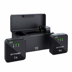BlitzWolf BW-SX63 bezvadu mikrofons 1000mAh (melns)