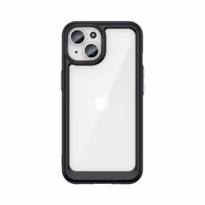 Pastiprināts viedtālruņa apvalks ar elastīgu rāmi iPhone 15 Plus Outer Space - melns