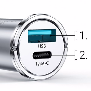 Car Charger Joyroom "C-A45" Grey (1xUSB / 1xUSB-C / 20W)