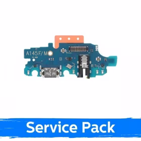 Uzlādes ligzda saderīga ar Samsung A145F A14 ar flex / Plata (Service Pack)
