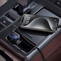 Auto lādētājs Hoco ar LCD ekrānu 2xUSB A + 1xUSB C PD QC3.0 42W Z63A melns