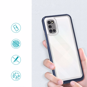 Caurspīdīgs 3in1 viedtālruņa apvalks Samsung Galaxy A03s (166) rāmja gels zils