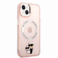 Karl Lagerfeld KLHMP14SHNKCIP iPhone 14 6.1" Rozā/rozā kietais apvalks Ikonis Karl&Choupette Magnētiskais
