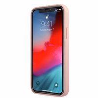 Guess GUHCP12SLSVSPI iPhone 12 mini 5.4" rozā/rozā cietais apvalks Script Vintage