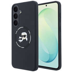 Karl Lagerfeld Silicone Karl&Choupette Heads MagSafe vāciņš Samsung Galaxy S26 FE – melns